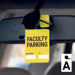 Faculty Parking - Valid From/To - Car Permit Parking Tag