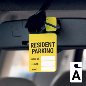 Resident Parking - License No/Exp Date/Name - Car Permit Parking Tag
