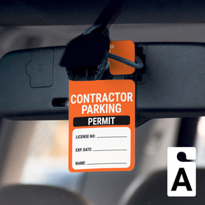 Contractor Parking Permit - License No/Exp Date/Name - Car Permit Parking Tag