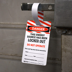 Danger: This Energy Source Has Been Locked Out - Self-Locking Hang Tag Danger: This Energy Source Has Been Locked Out - Self-Locking Hang Tag