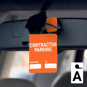 Contractor Parking - Valid From/To - Car Permit Parking Tag