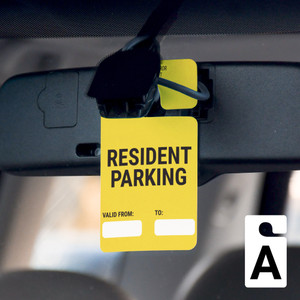 Resident Parking - Valid From/To - Car Permit Parking Tag