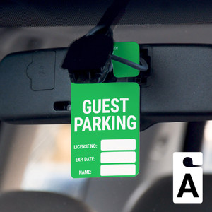 Guest Parking - License No/Exp Date/Name - Car Permit Parking Tag