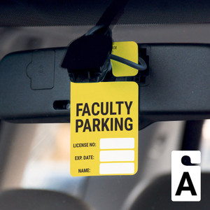 Faculty Parking - License No/Exp Date/Name - Car Permit Parking Tag