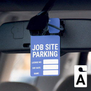 Job Site Parking - License No/Exp Date/Name - Car Permit Parking Tag