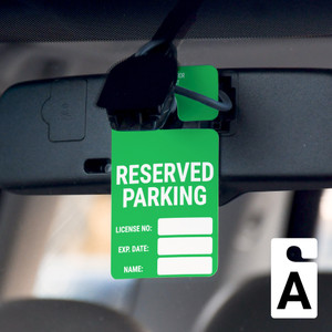 Reserved Parking - License No/Exp Date/Name - Car Permit Parking Tag
