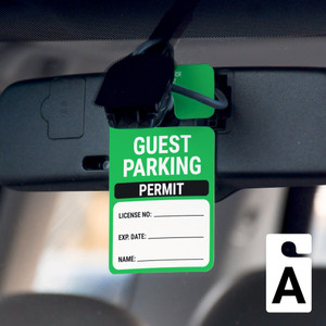 Guest Parking Permit - License No/Exp Date/Name - Car Permit Parking Tag