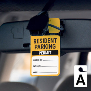 Resident Parking Permit - License No/Exp Date/Name - Car Permit Parking Tag