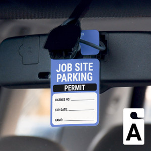 Job Site Parking Permit - License No/Exp Date/Name - Car Permit Parking Tag