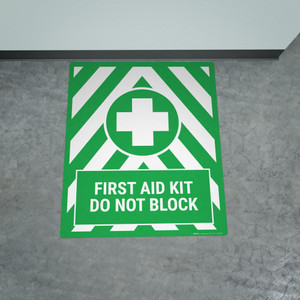 First Aid Kit Do Not Block Portrait - Large Floor Sign
