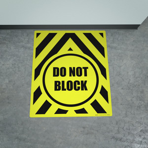 Do Not Block Yellow/Black Hazard Portrait - Large Floor Sign