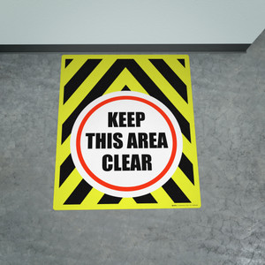 Keep This Area Clear Portrait - Large Floor Sign