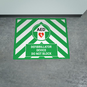 Defibrillator Device Do Not Block Landscape - Large Floor Sign