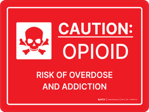 Caution: Opioid Risk Of Overdose and Addiction Landscape - Wall Sign