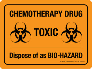 Chemotherapy Drug - Toxic - Dispose of as Bio-Hazard Landscape - Wall Sign