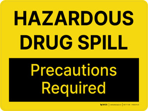Hazardous Drug Spill Precautions Required Landscape - Wall Sign