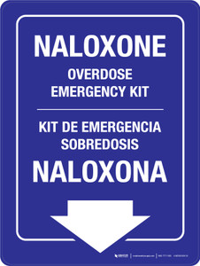 Naloxone Overdose Emergency Kit Bilingual Spanish Portrait - Wall Sign