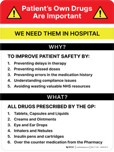 Patient's Own Drugs Are Important - We Need Them In Hospital Portrait - Wall Sign