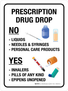Prescription Drug Drop Portrait - Wall Sign