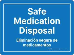 Safe Medication Disposal - Bilingual Spanish Landscape - Wall Sign