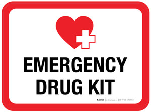 Emergency Drug Kit Rectangular - Floor Sign