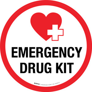 Emergency Drug Kit Circular - Floor Sign