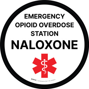 Emergency Opioid Overdose Station Naloxone Circular - Floor Sign