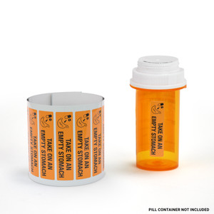 Take On An Empty Stomach - Pharmaceutical Auxiliary Label