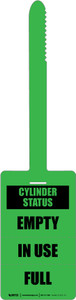 Cylinder Status: Empty/in Use/Full Green - Self-Locking Tear-Off Tag
