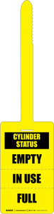 Cylinder Status: Empty/In Use/Full Yellow - Self-Locking Tear-Off Tag