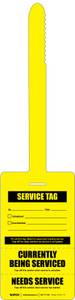 Service Tag: Currently Being Serviced/Needs Service Yellow - Self-Locking Tear-Off Tag