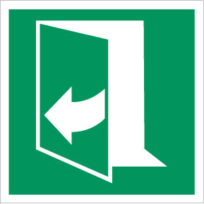 Door Opens by Pulling on the Right-Hand Side Safe Condition - IMO Glow Label