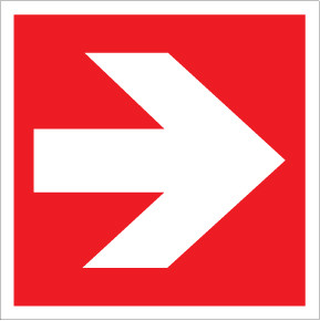 Direction Arrow Right Fire Safety - IMO Glow Label
