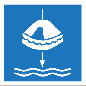 Lower Liferaft into Water Mandatory - IMO Glow Label