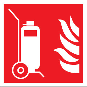 Wheeled Fire Extinguisher Fire Safety - IMO Glow Label