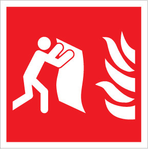 Fire Blanket Fire Safety - IMO Glow Label