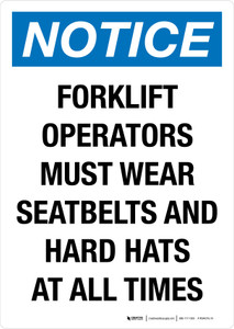 You Must Wear Your Seat Belt Portrait - Wall Sign