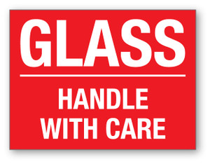 Glass Handle With Care - Shipping Label