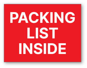 Packing List Inside Red - Shipping Label