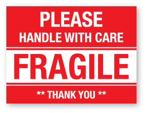 Please Handle With Care Fragile Thank You - Shipping Label