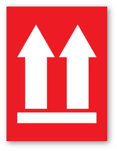 This Way Up Symbol Red - Shipping Label
