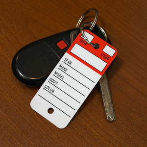 New-Used Red/White - Auto Dealership Key Tags