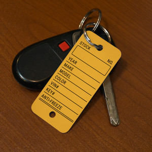 Stock No.-Anti Freeze Orange - Auto Dealership Key Tags
