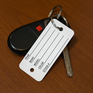 Year-Make-Model Landscape White - Auto Dealership Key Tags Year-Make-Model Landscape White - Auto Dealership Key Tags