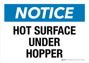 Notice: Hot Surface Under Hopper Landscape - Wall Sign