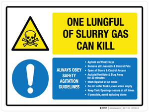 One Lungful Of Slurry Gas Can Kill Landscape - Wall Sign