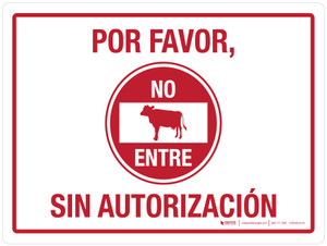 Please Do Not Enter Without Permission Spanish Landscape - Wall Sign