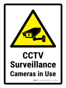 CCTV Surveillance Cameras In Use Portrait - Wall Sign
