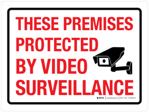 These Premises Protected By Video Surveillance with Icon Landscape - Wall Sign