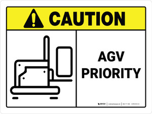 Caution: AGV Priority ANSI Landscape - Wall Sign